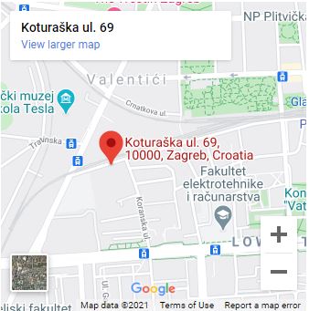 Google karta koja prikazuje adresu Koturaška 69, 10000 Zagreb